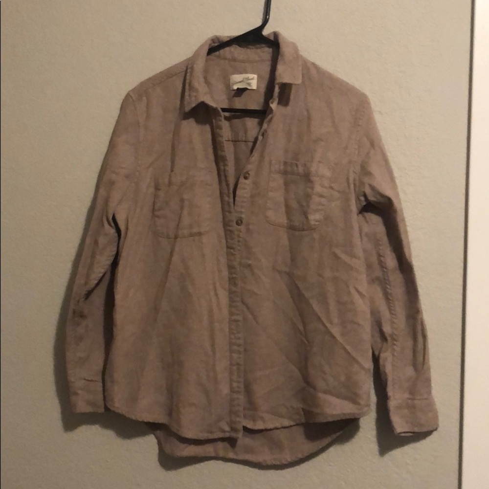 Tan button up